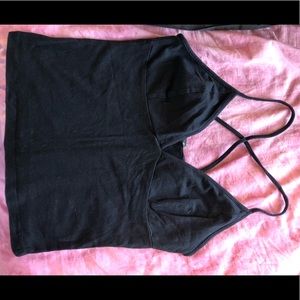 Black strappy tank